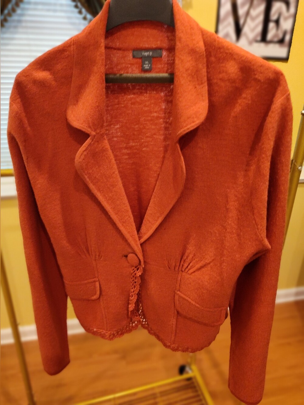 Apt. 9 Rust Orange Cropped Wool Sweater